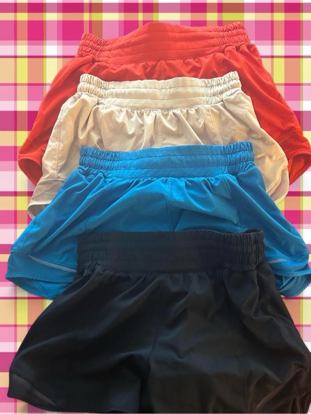 lululemon athletica Women's Athletic Shorts bundle - Red, Light pink, Blue, Navy